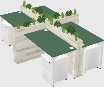 Rectangular shared desk