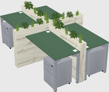Rectangular shared desk