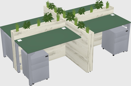 Rectangular shared desk