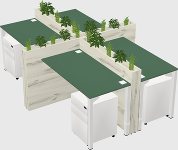Rectangular shared desk