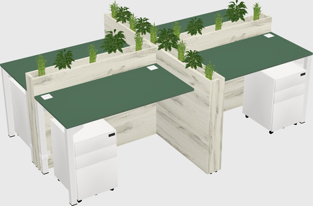 Rectangular shared desk
