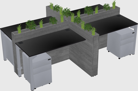 Rectangular shared desk