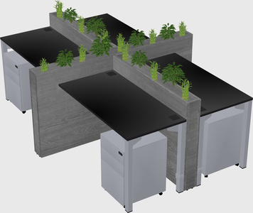 Rectangular shared desk