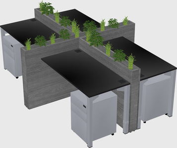 Rectangular shared desk