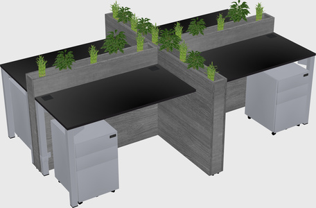 Rectangular shared desk