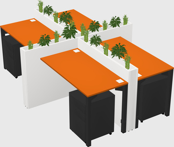 Rectangular shared desk