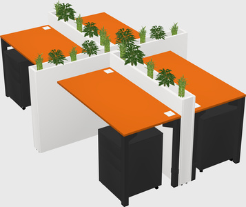Rectangular shared desk