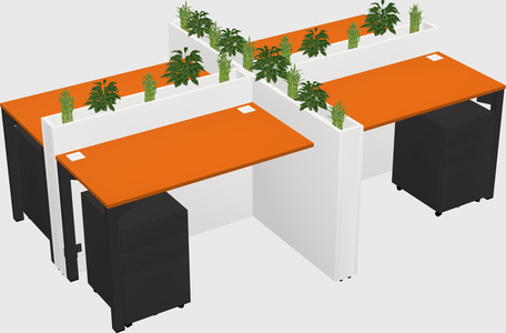 Rectangular shared desk