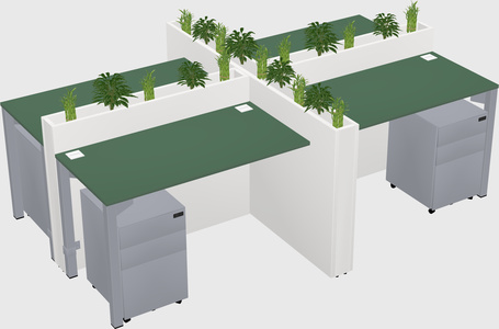 Rectangular shared desk