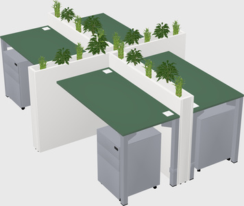 Rectangular shared desk