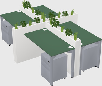 Rectangular shared desk