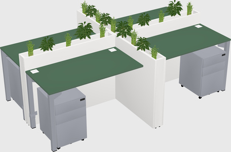 Rectangular shared desk