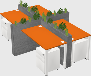 Rectangular shared desk
