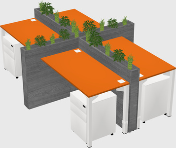 Rectangular shared desk