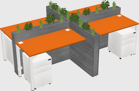 Rectangular shared desk
