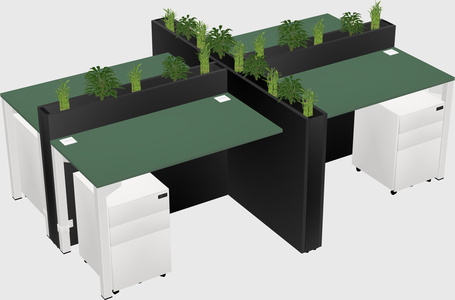 Rectangular shared desk