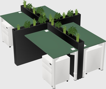 Rectangular shared desk