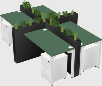 Rectangular shared desk