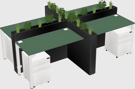 Rectangular shared desk