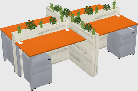 Rectangular shared desk
