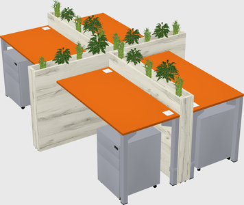 Rectangular shared desk