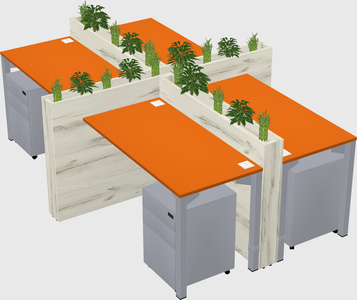 Rectangular shared desk