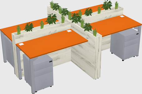 Rectangular shared desk
