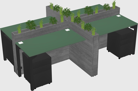 Rectangular shared desk