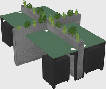 Rectangular shared desk
