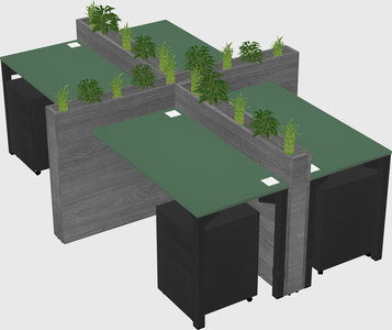 Rectangular shared desk