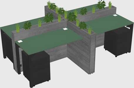Rectangular shared desk