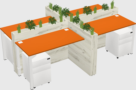 Rectangular shared desk