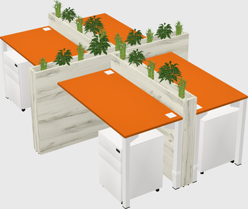 Rectangular shared desk