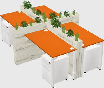 Rectangular shared desk