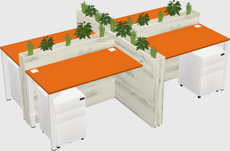 Rectangular shared desk