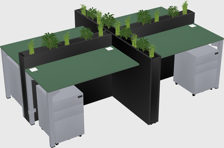 Rectangular shared desk