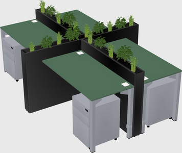 Rectangular shared desk