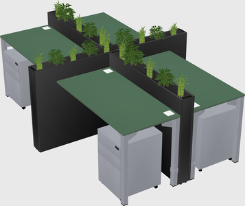 Rectangular shared desk