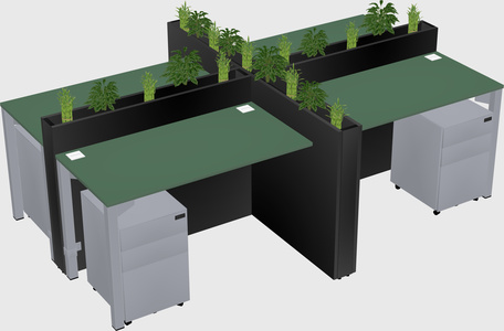 Rectangular shared desk