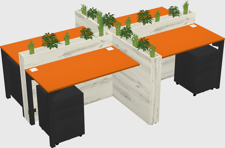 Rectangular shared desk