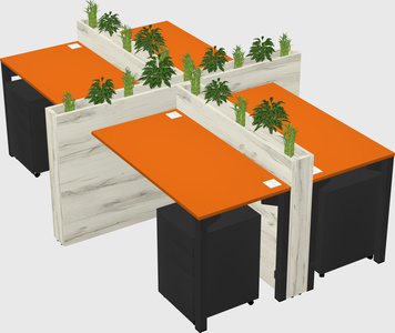 Rectangular shared desk