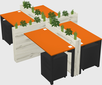 Rectangular shared desk