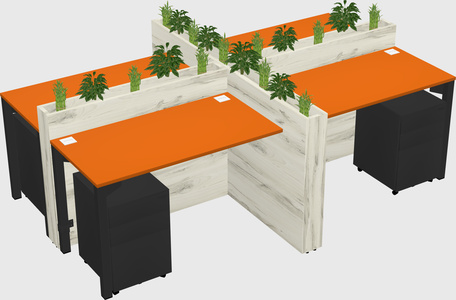 Rectangular shared desk