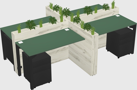 Rectangular shared desk