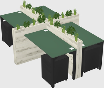Rectangular shared desk