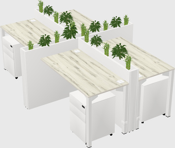 Rectangular shared desk