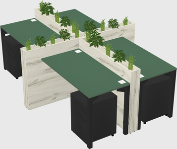 Rectangular shared desk