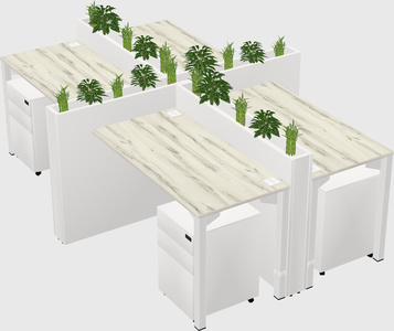 Rectangular shared desk