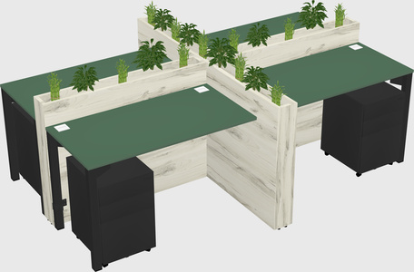 Rectangular shared desk