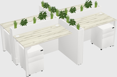 Rectangular shared desk